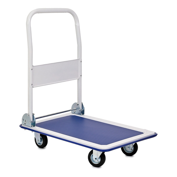 Carro Carrito Grande Plegable Plataforma de Carga Diablito Patin Acero Capacidad 4 ruedas 350kg 87x90x60