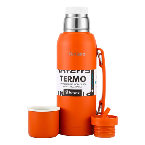 Termo Terrano Premium 1lt Con Manija Color Terracota