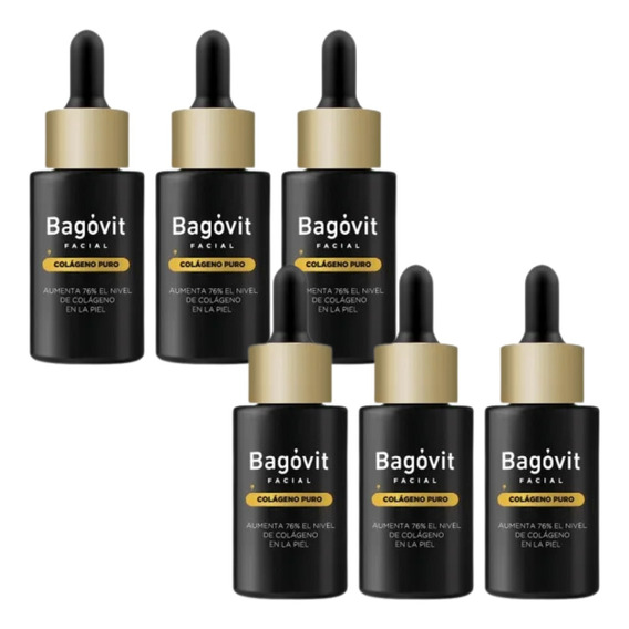 Combo X6 Bagovit Serum Facial Colágeno Puro 30ml