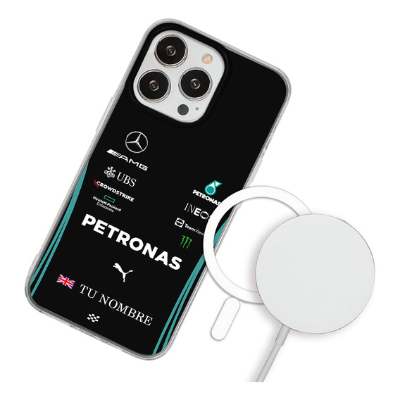 Funda Para iPhone Magsafe Mercedes F1 Personalizada Nombre