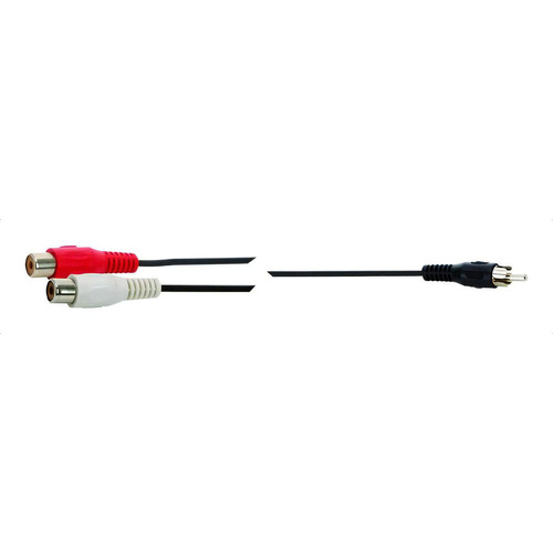 Adaptador De 2 Jacks Rca A Plug Rca C/cable De 15cm 255-010