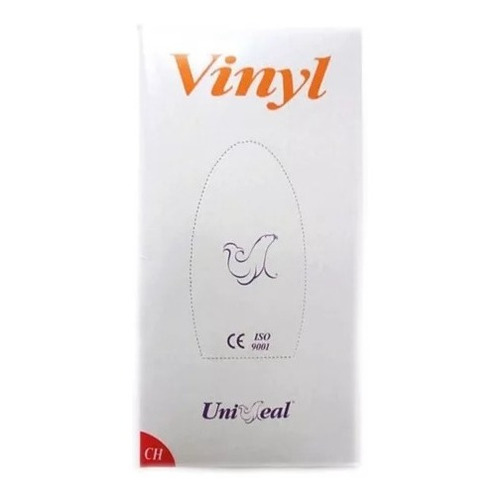 Guante De Vinil Uniseal Vinyl Sin Polvo Transparente C/100 Talla S