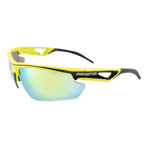 Lentes Ciclista Armazón Amarillo Mica Verde Azul Benotto Color Del Armazón Amarillo