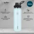 Termo Botella Agua Termica Buffer Acero Inoxidable 700 ml +4 Tapas Color Azul Claro