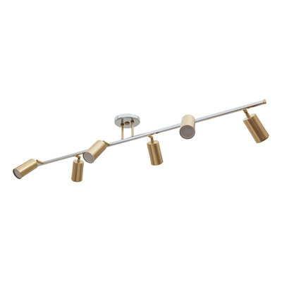 Plafon Aplique 6 Luces Zunko Dorado Cromo Apto Led Gu10