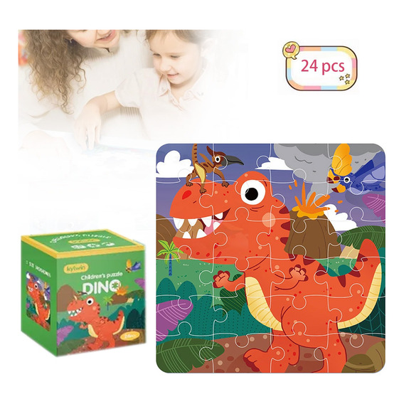 Rompecabezas Para Niños De Puzzle. Pack 24puzzles Dinosaurio
