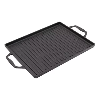 Plancha Hierro Fundido Wayu Con Azas Iron Cast Color Negro