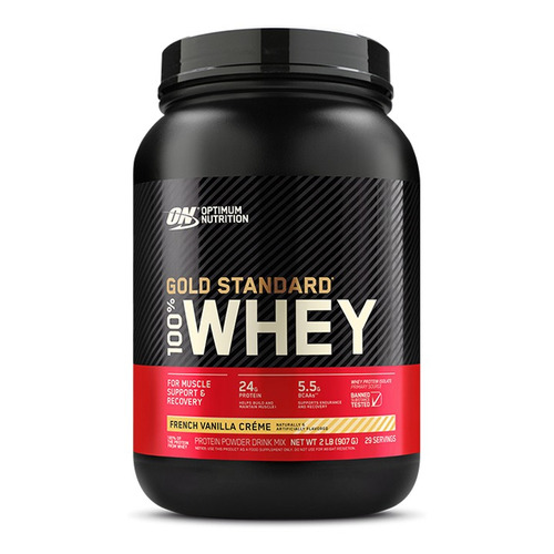 Suplemento en polvo Optimum Nutrition  Proteína Gold Standard 100% Whey proteína sabor french vanilla crème en pote de 907g