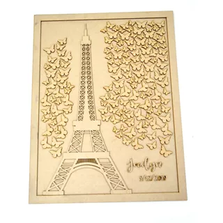 Árbol De Firmas, Huellas 150 Mariposas Torre Eiffel Art1040