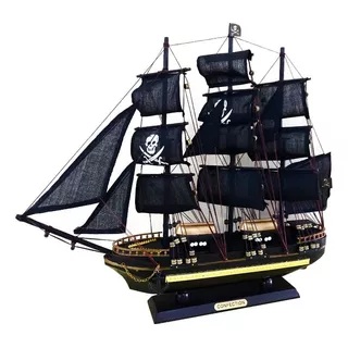 Barco Caravela Pirata 44cm Madeira Miniatura Decoração