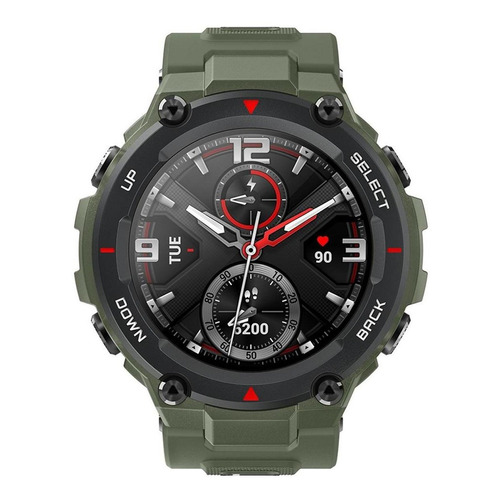 Smartwatch Amazfit Sport T-Rex 1.3" caja 47.7mm de  polímero  army green, malla  army green de  silicona A1919