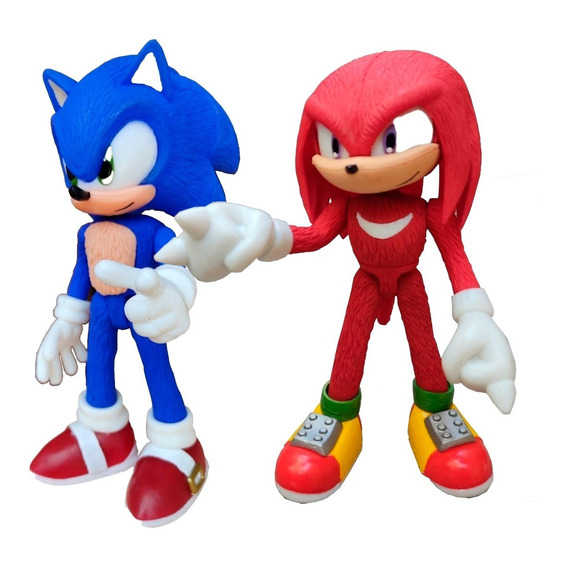 Sonic Muñeco Super Sonic Y Knuckles 24 Cm Alto Con Luz Artic