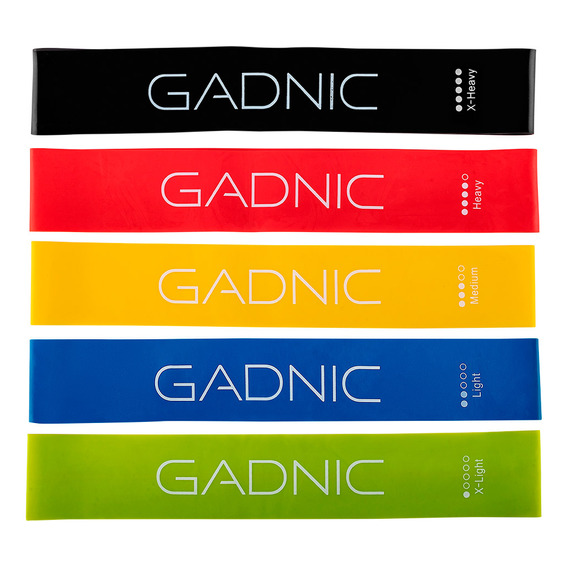 Kit De 5 Bandas Elasticas Isometricas Pro Gadnic Fitness 