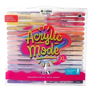 Marcadores Acrilicos Mooving 60u Acrylic Mode Todasuperficie