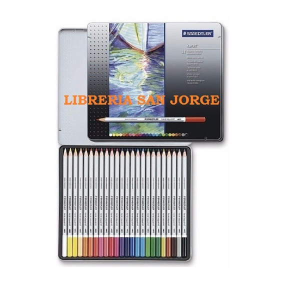 24 Lapices Colores Staedtler Karat Aquarell Profesional Lata