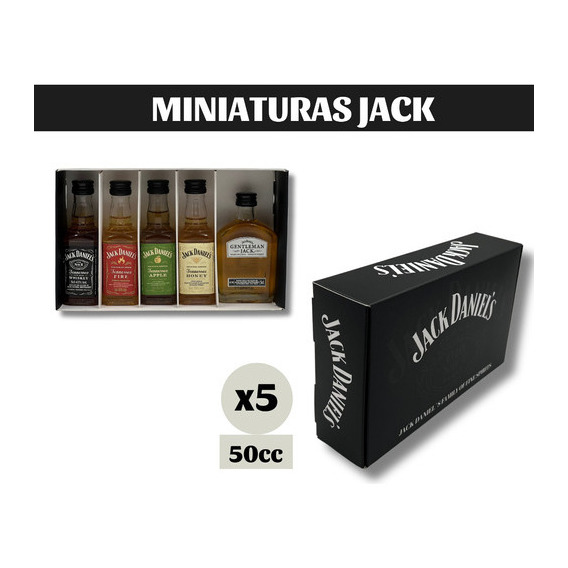 4x Miniatura Jack Daniels 50cc + 1x Jack Gentleman 50cc