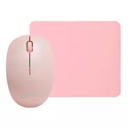 Combo Kit Mouse Inalambrico Y Pad Rosa Pink Pc Notebook