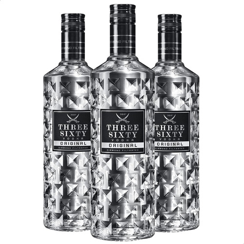 Vodka Three Sixty Original Diamond Filtrated X3 - 01almacen Sabor Clásico