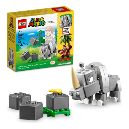 Kit Lego Super Mario Expansión Rambi El Rinoceronte 71420 3+ Cantidad de piezas 106