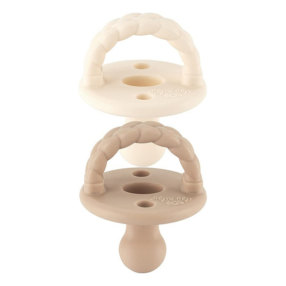 Pack 2 Chupetes Anatomicos De Silicona Beige  0 A 6 Meses
