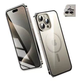 Capa Case Bumper Borda Metal Com Magsafe Para iPhone 15 Pro