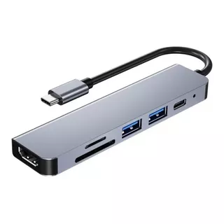 Hub Adaptador Usb C 6 En 1 Para Macbook iPad Tablet Notebook