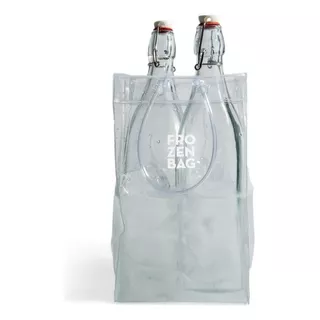 Hielera Frapera Frozen Bag Xl Cristal Para 2 Botellas Color Transparente