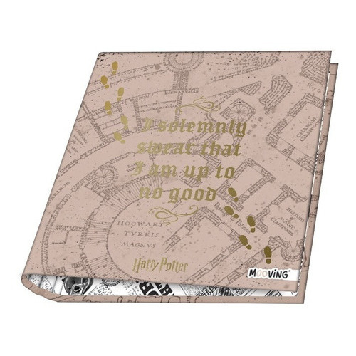 Carpeta Harry Potter Nº3 Escolar Mooving Ganchos 3x40 Diseño Mapa