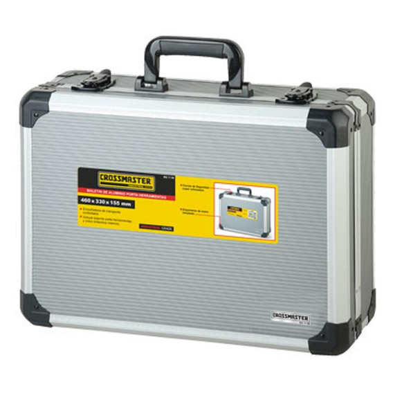 Caja Porta Herramientas Maletin Aluminio Crossmaster 9931108 Color Plateado