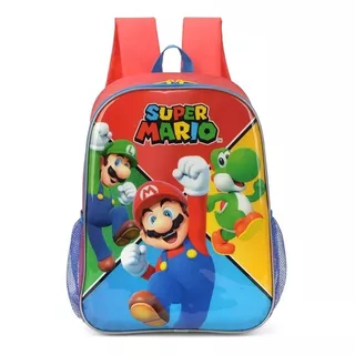 Mochila Infantil  Escolar Costa Personagem Super Mario Bross