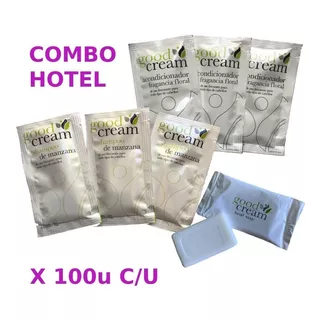 Combo Hotel Hotelero Good Cream Shampoo Acond Jabon X100 C/u