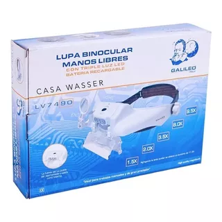 Lupa Manos Libres Recargable Usb Triple Led