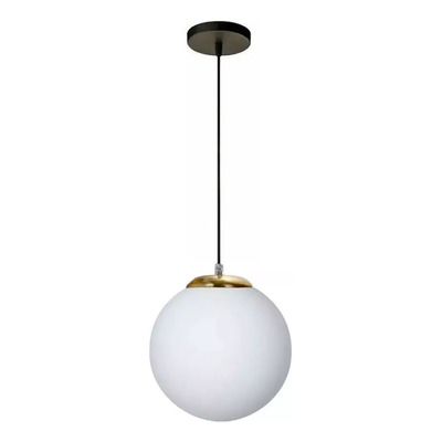 Colgante Globo 25cm Opal Dorado Vintage Apto Led E27