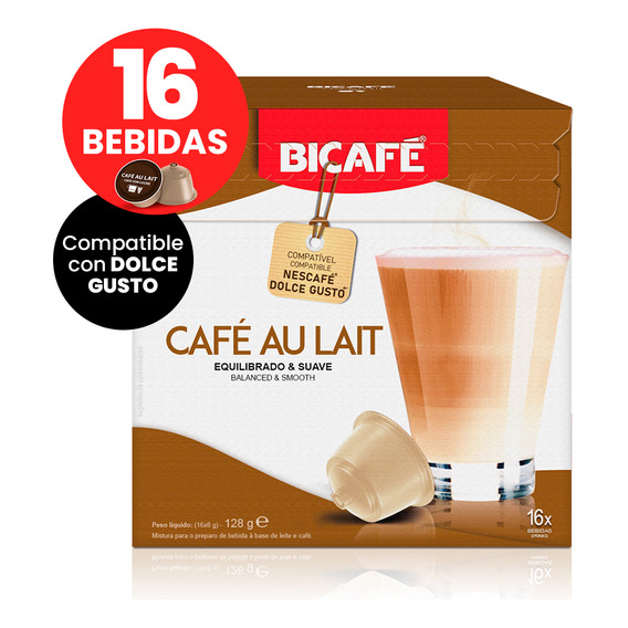 Cápsulas Bicafé Café Au Lait X16 Compatible Dolce Gusto Ub