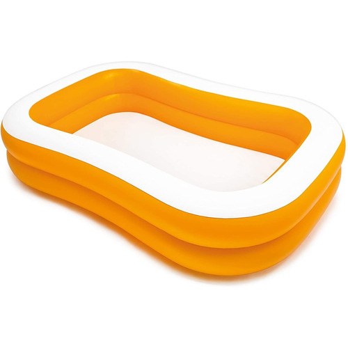 Pileta inflable rectangular Intex 57181 de 229cm x 152cm x 48cm 600L naranja y blanca caja