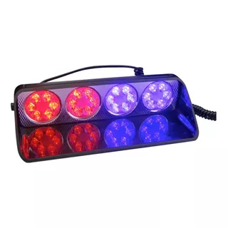 Baliza Led Strobo 24 Led Luz Rojo-azul, 12volt, Ventosa Auto