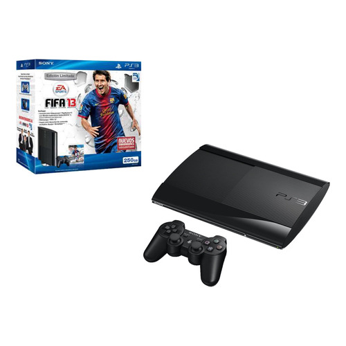 Sony PlayStation 3 Super Slim 500GB FIFA 13  color charcoal black