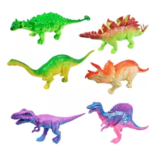 Kit Animais Incríveis Médio Dino 6 Peças Sortidos - Wellkids