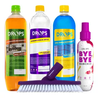 Drops - Super Kit De Limpieza 4 Productos Y Cepillo Abatible
