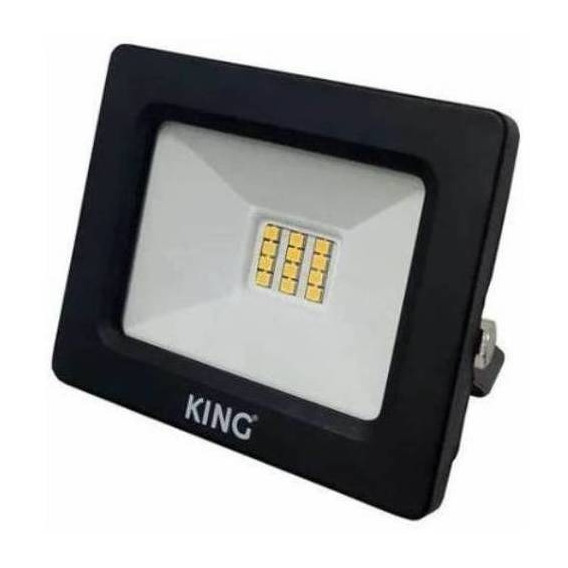 Reflector Proyector Led 10w 800lm King Luz Calida / Fria Carcasa Negro Luz Luz Fria