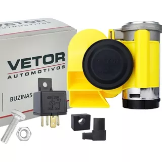 Buzina Automotiva Vetor Vt045 Compacta Eletropneumática 12v