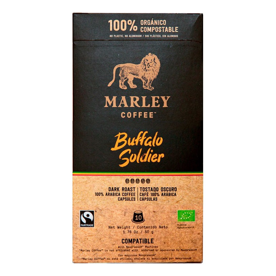 Cápsula Espresso Buffalo Soldier Marley Coffee 10 Un.