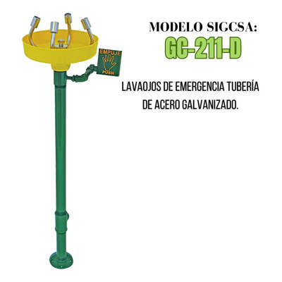 Sigcsa- Lavaojos De Emergencia Galvanizado Pedestal Gc-211-d