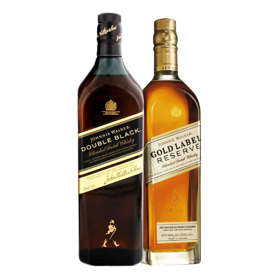 Whisky Johnnie Walker Gold Double Black Premium Mix Caja X2
