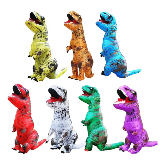 Traje Disfraz Inflable Forma Dinosaurio T-rex Para Adulto