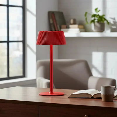 Lámpara De Mesa Led Cct Dimer Usb-c Rojo Mks Rojo