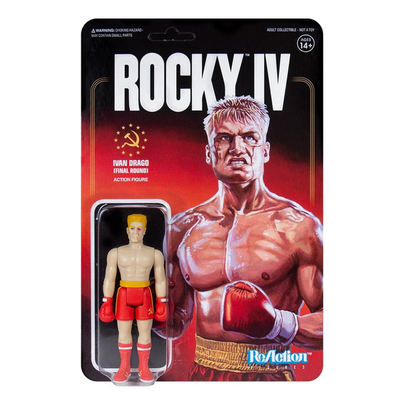 Super 7 Figura Reaction Rocky Ivan Drago Beat Up 10 Cm