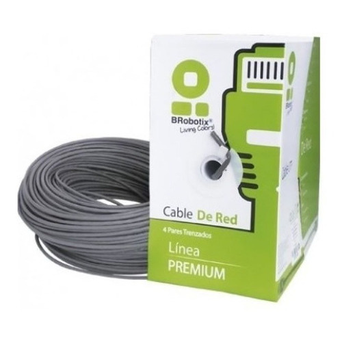 Bobina Cable De Red Brobotix 062435 305m Cat6 Cca Gris /vc