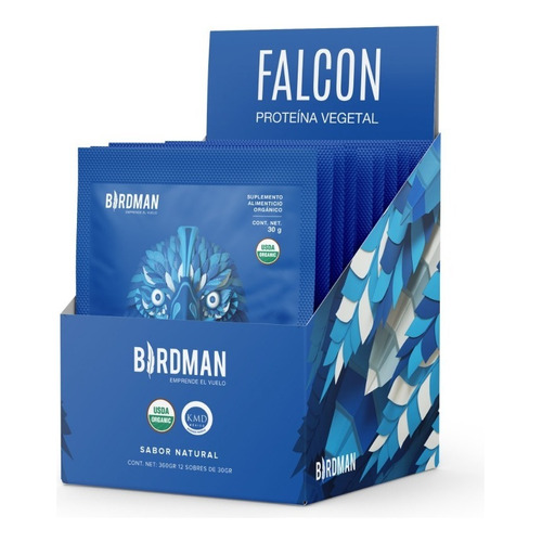 Birdman Falcon Protein Multipack 12 Sobres 30gr C/u Proteína Vegana Sabor Natural