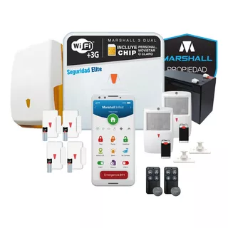 Kit Alarma Marshall 3 Dual Gprs Chip 3g Wifi App Inalambrica